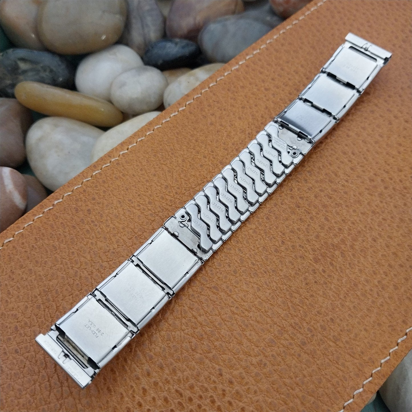 White Gold-Filled 17.2mm 1959 Flex-Let USA MCM Unused Vintage Watch Band