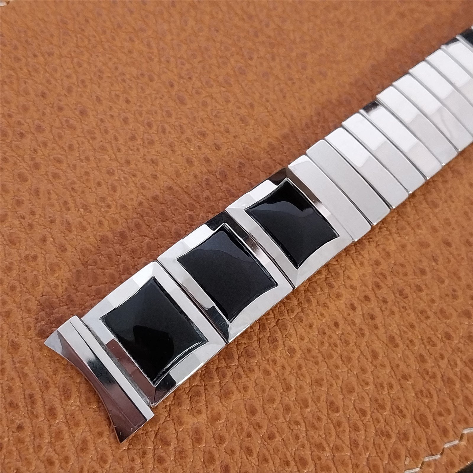 Vintage 1958 10k White Gold-Filled Flex-Let USA Jet Watch Band nos 18mm 19mm