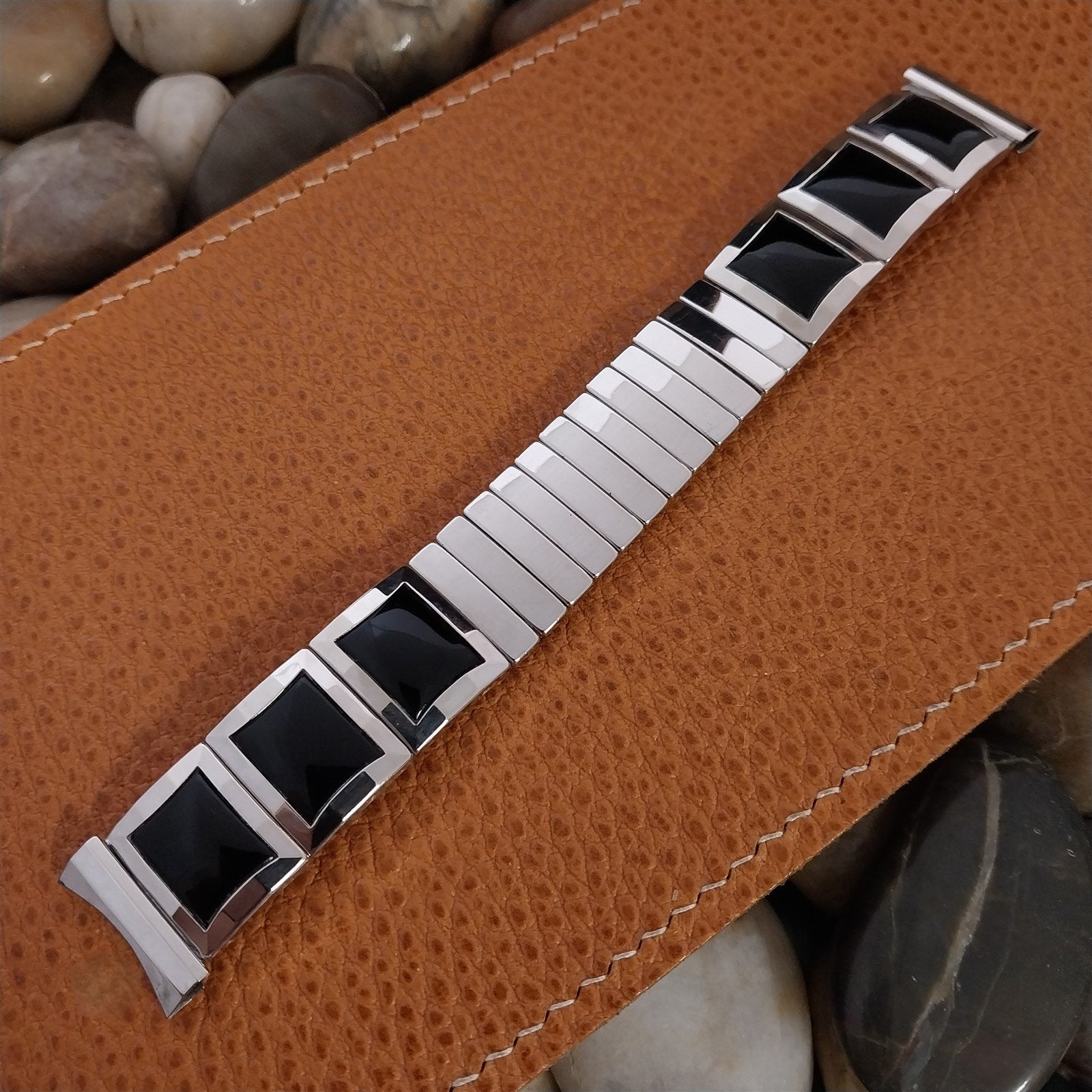 Vintage 1958 10k White Gold-Filled Flex-Let USA Jet Watch Band nos 18mm 19mm