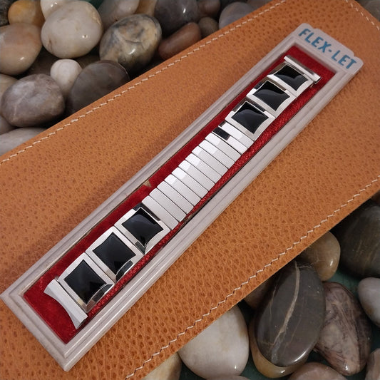 Vintage 1958 10k White Gold-Filled Flex-Let USA Jet Watch Band nos 18mm 19mm