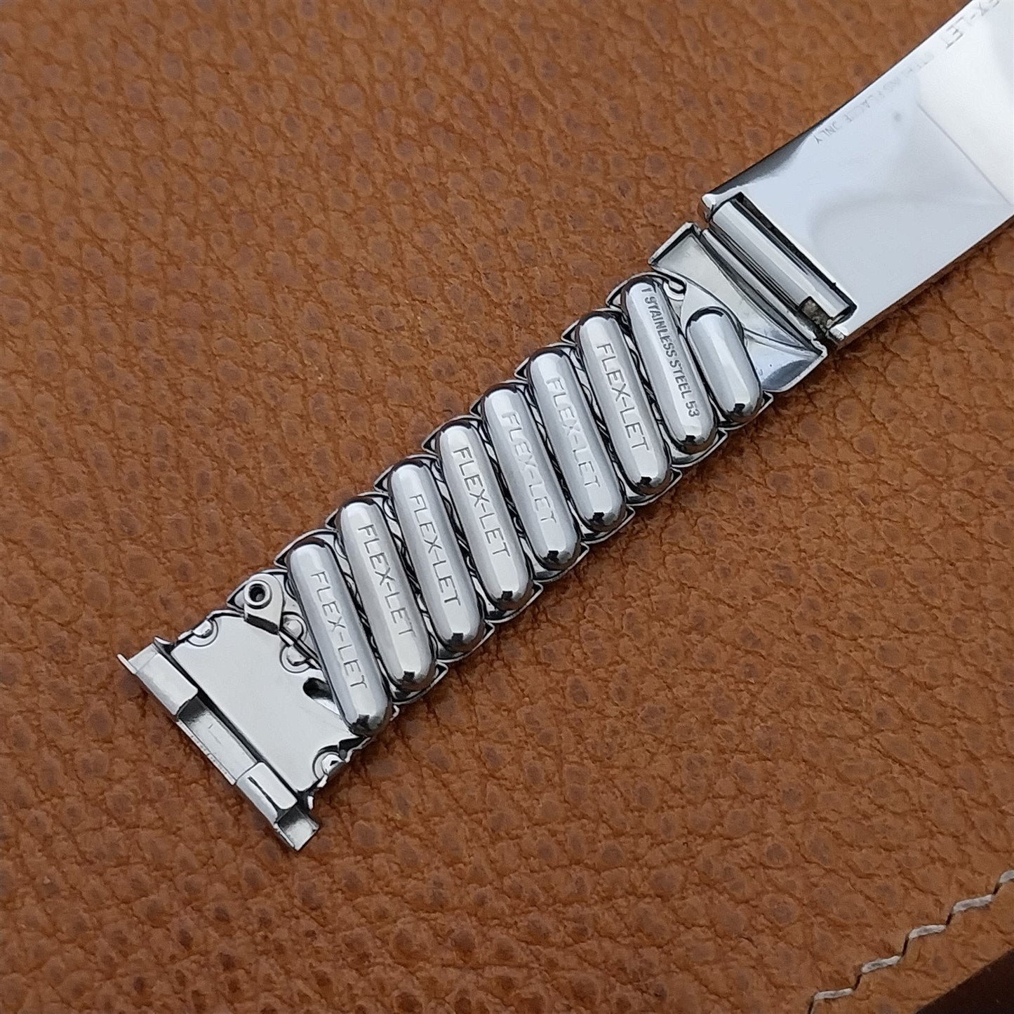 1953 Flex-Let Sterling Silver ID & Stainless Steel Expansion Vintage Watch Band