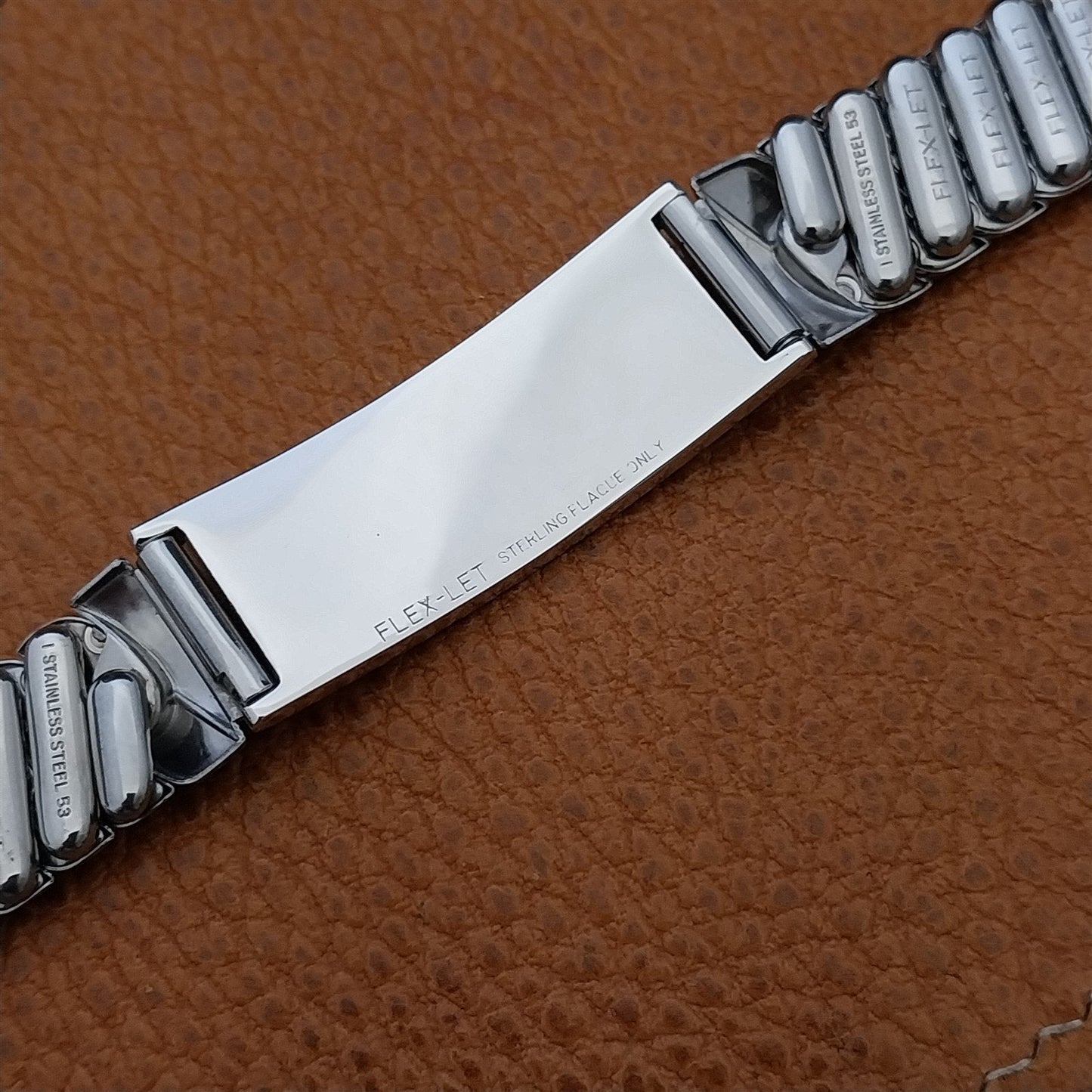 1953 Flex-Let Sterling Silver ID & Stainless Steel Expansion Vintage Watch Band