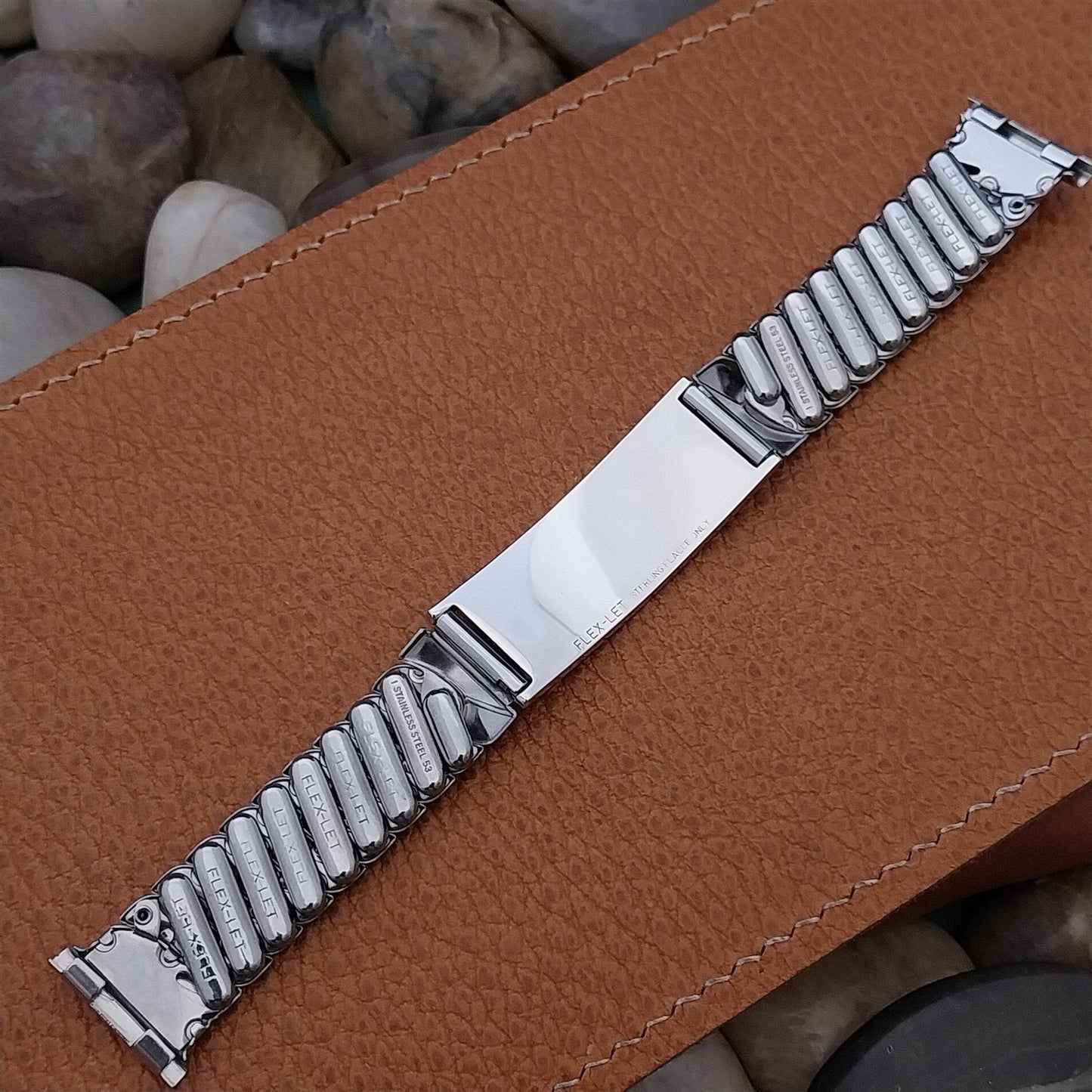 1953 Flex-Let Sterling Silver ID & Stainless Steel Expansion Vintage Watch Band