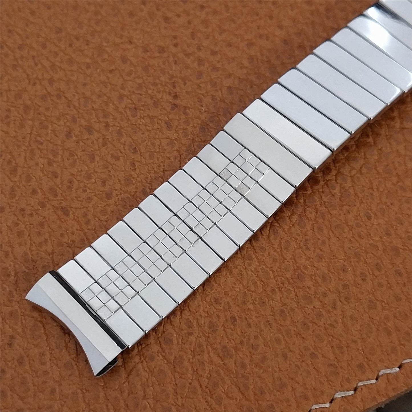 Vintage 17.2mm 10k White Gold Filled Flex-Let Domino NOS 1950s Unused Watch Band