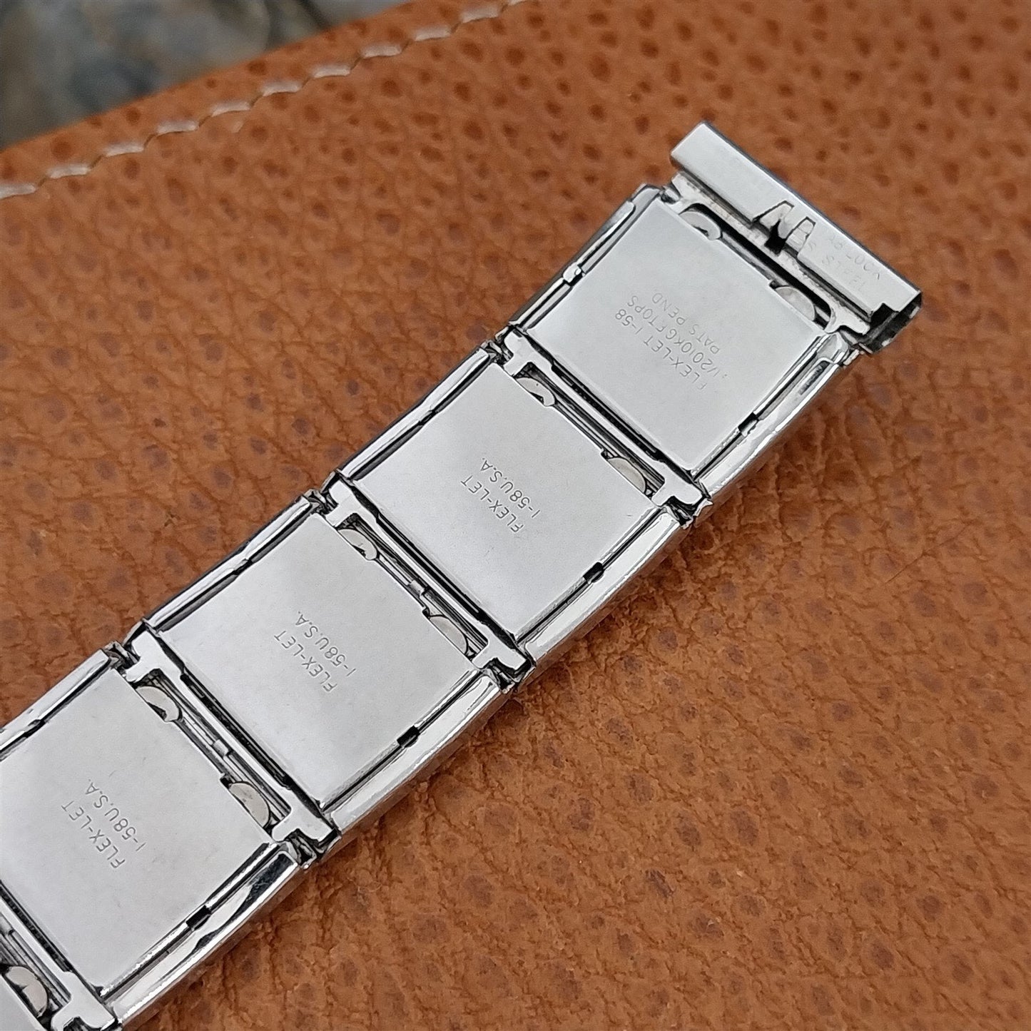 Vintage 17.2mm White Gold-Filled Flex-Let Classic nos 1958 Watch Band