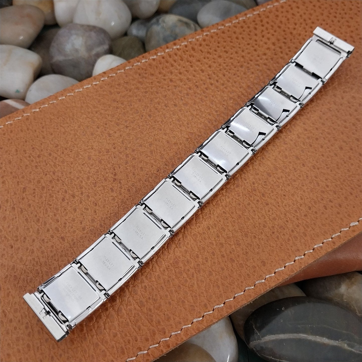 Vintage 17.2mm White Gold-Filled Flex-Let Classic nos 1958 Watch Band