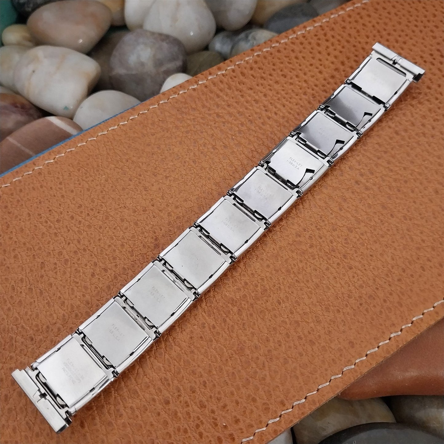 Vintage 17.2mm White Gold-Filled Flex-Let Classic nos 1958 MCM Unused Watch Band