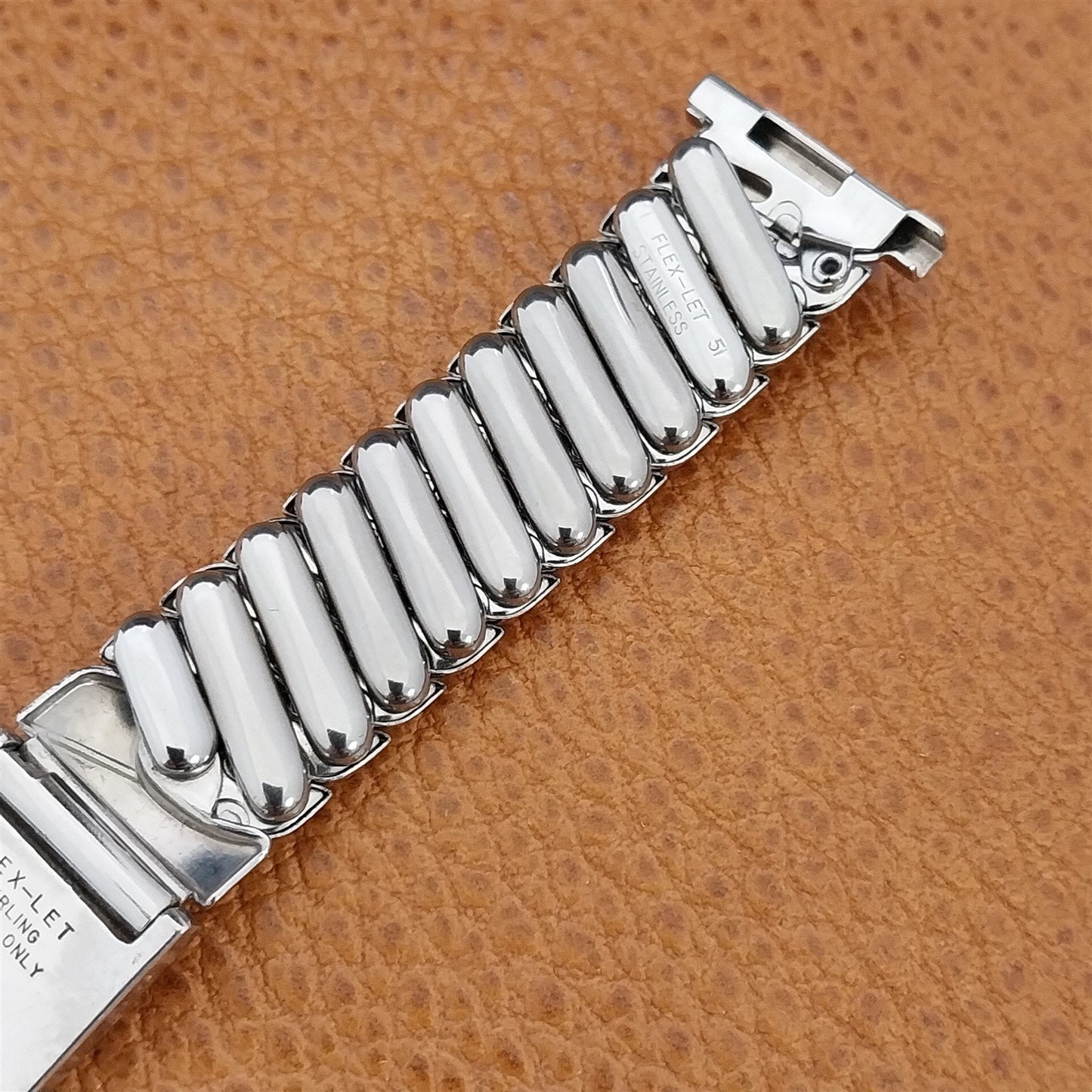 1951 Sterling Silver ID & Stainless Steel Long Expansion nos Vintage Watch Band