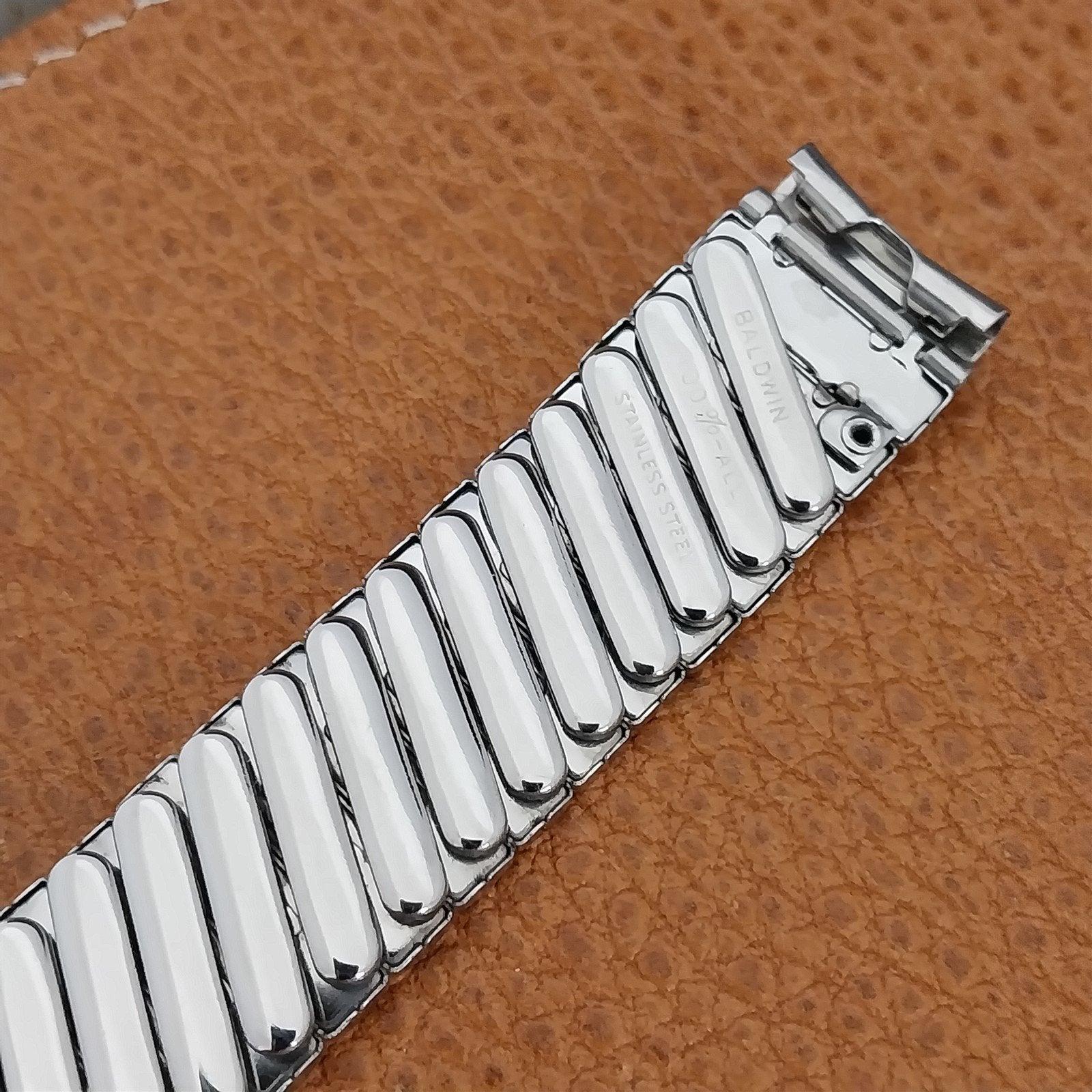 Baldwin 5/8" Stainless Steel Short Expansion nos 1960s Vintage Watch Band
