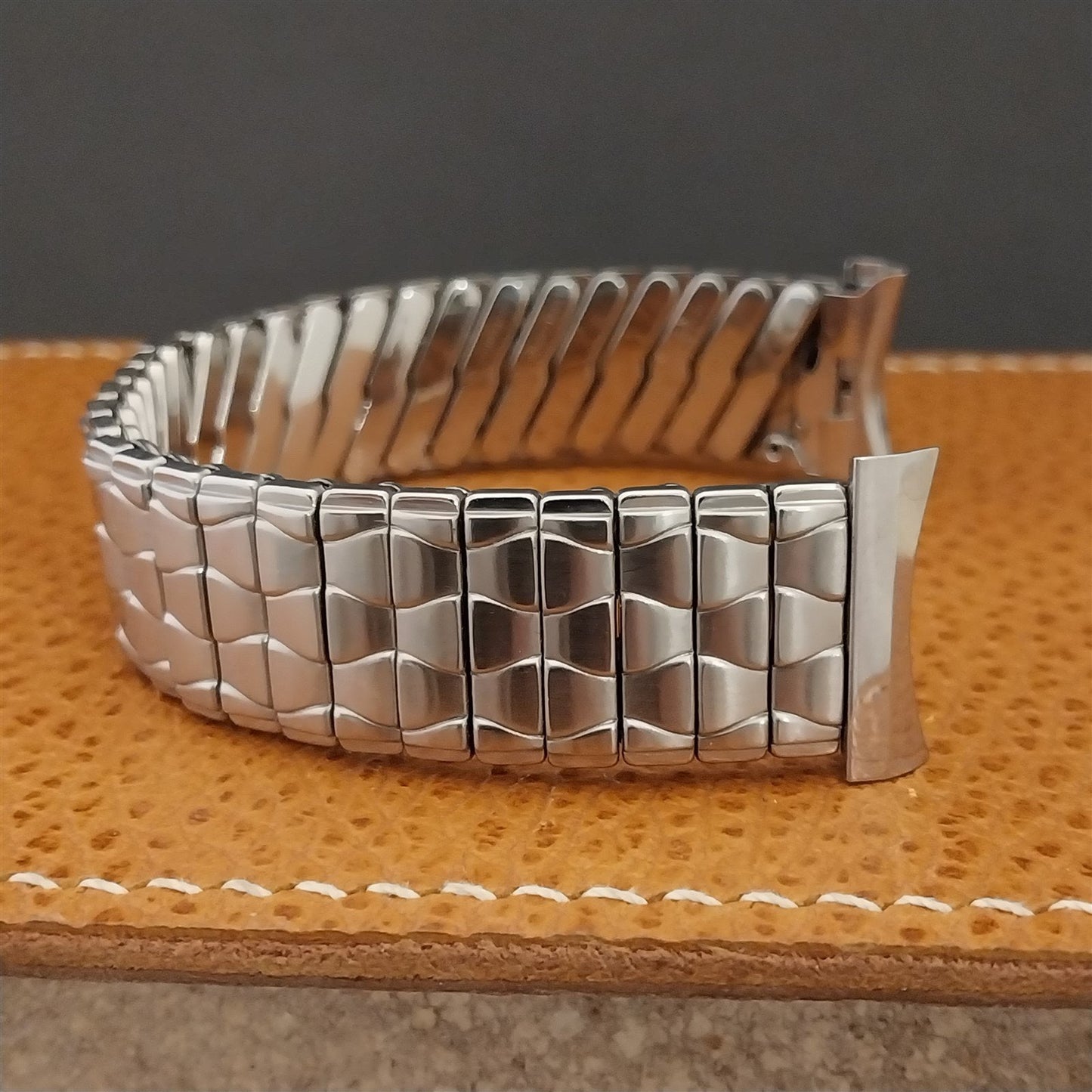 NOS 1960s Baldwin Stainless Steel Scissor Expansion Vintage Watch Band