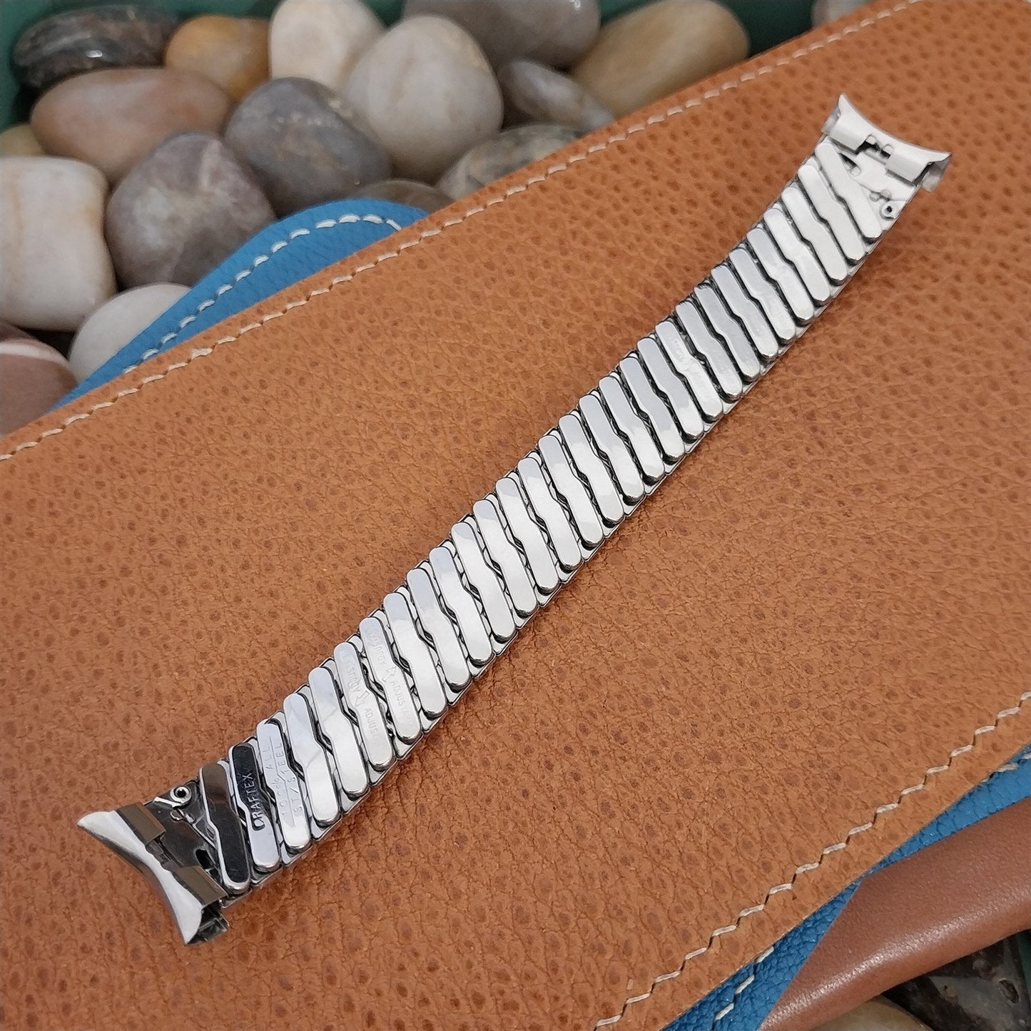 NOS 1960s Baldwin Stainless Steel Scissor Expansion Vintage Watch Band