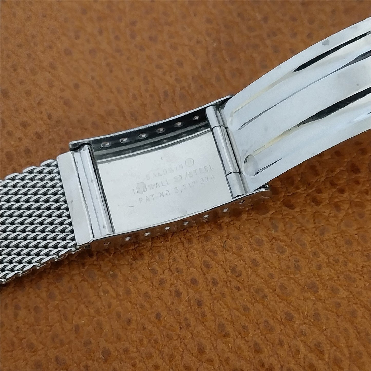 19mm Stainless Steel Mesh Baldwin USA 1960s nos Vintage Watch Band