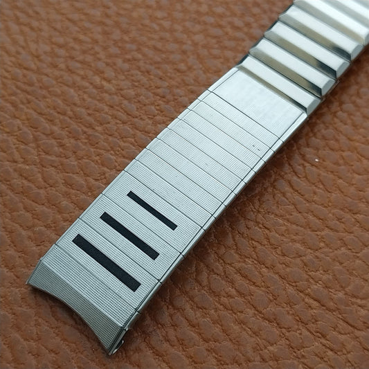 Vintage Bulova Sea King FE Stainless Steel & Black Corfam Unused Watch Band