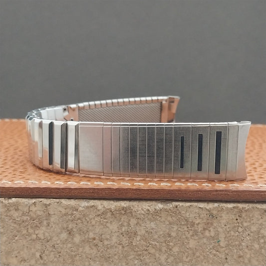 Vintage Bulova Sea King FE Stainless Steel & Black Corfam Unused Watch Band