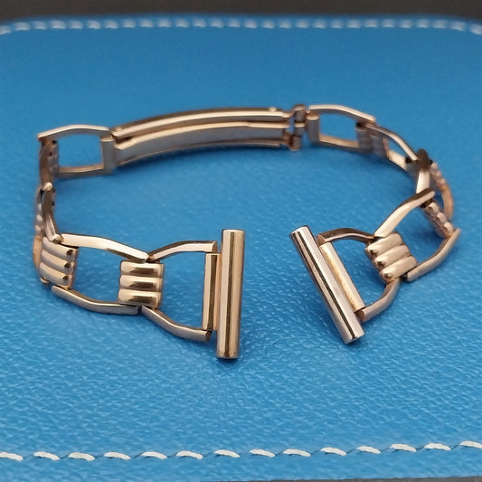 1940s Art Deco Kreisler Long Rose Gold Filled 5/8" nos Vintage Watch Band