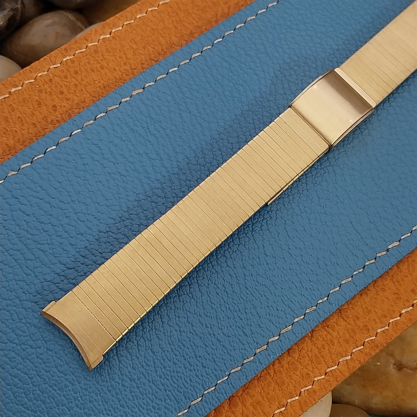 Vintage 1970s 16mm 17mm Bulova 10k Yellow Gold rgp nos Unused Watch Band