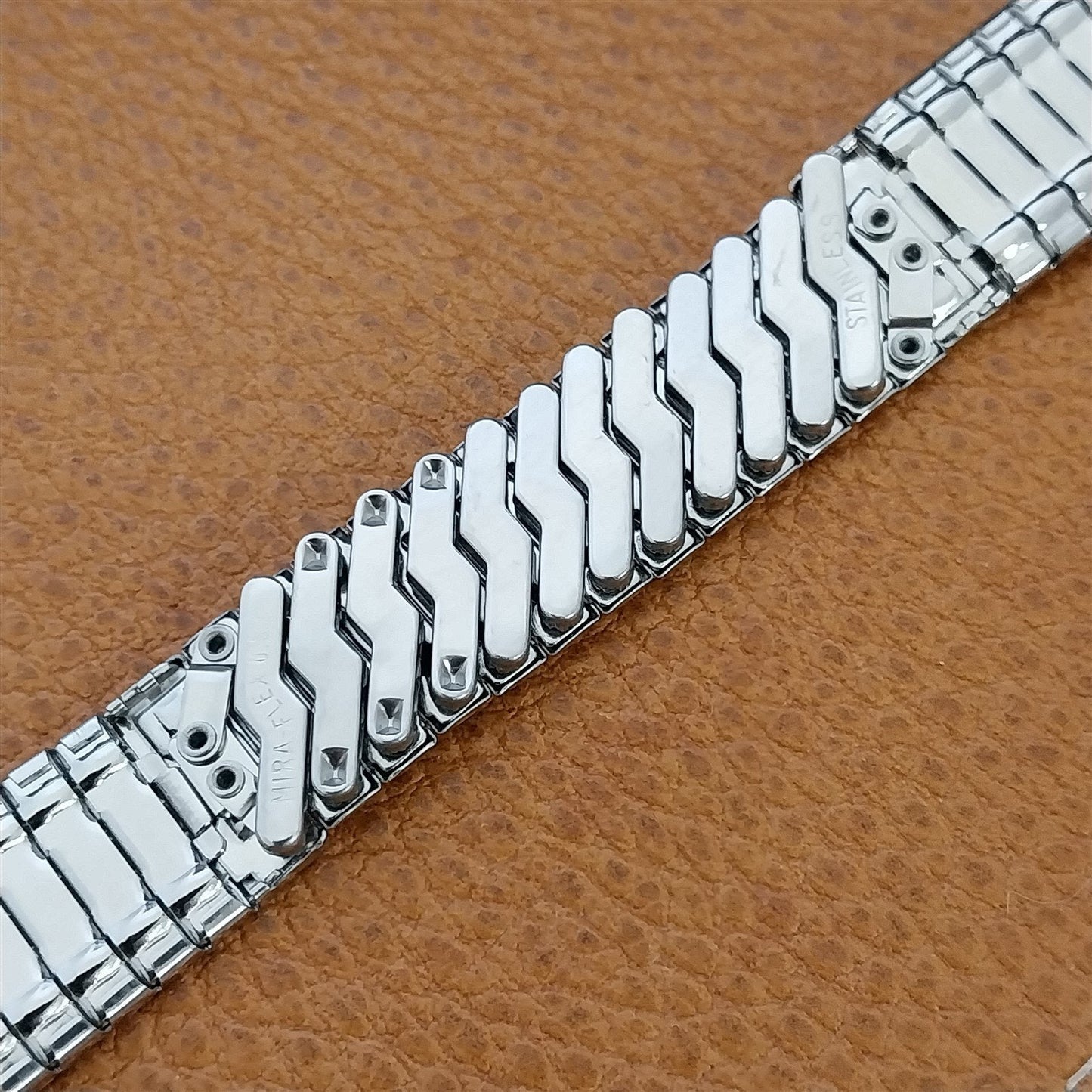 Vintage Stainless Steel Mira-Flex USA 17.2mm 1960s Unused Classic Watch Band