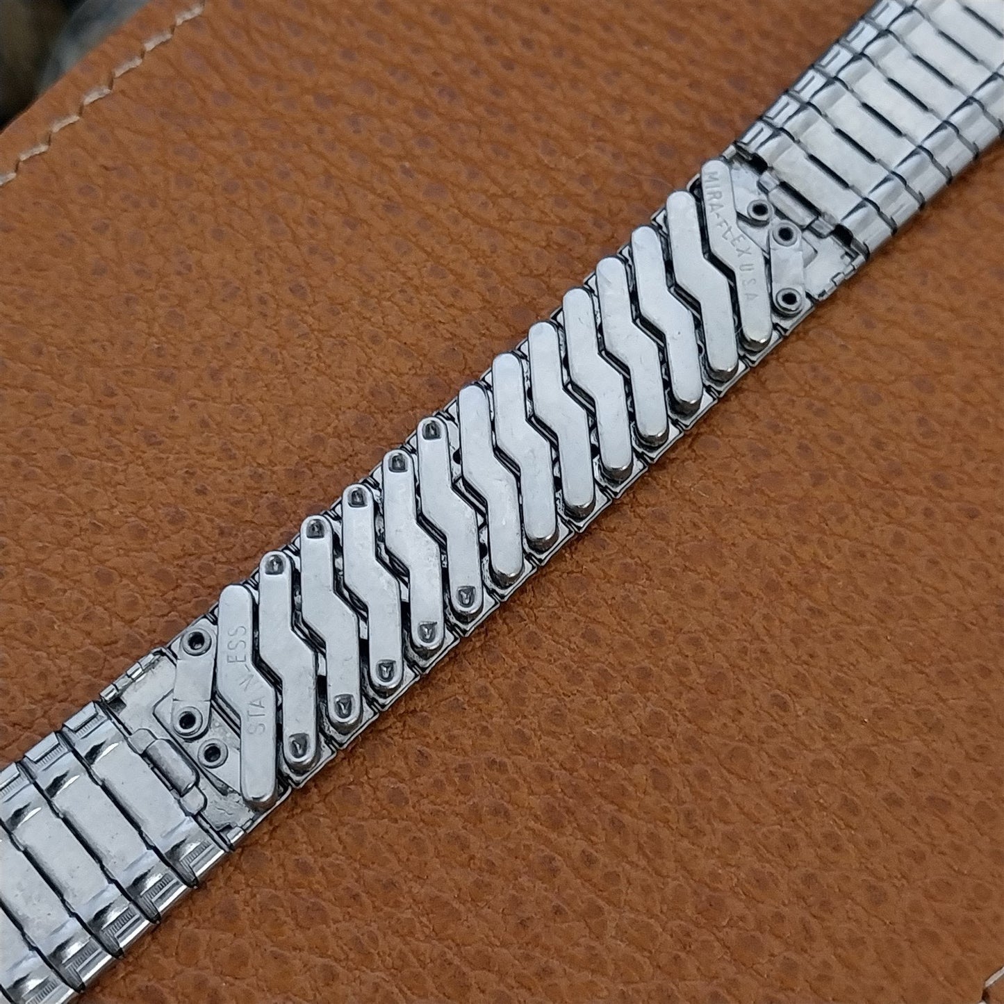 17.2mm Stainless Steel Mira-Flex USA Made 1960s nos Vintage Watch Band