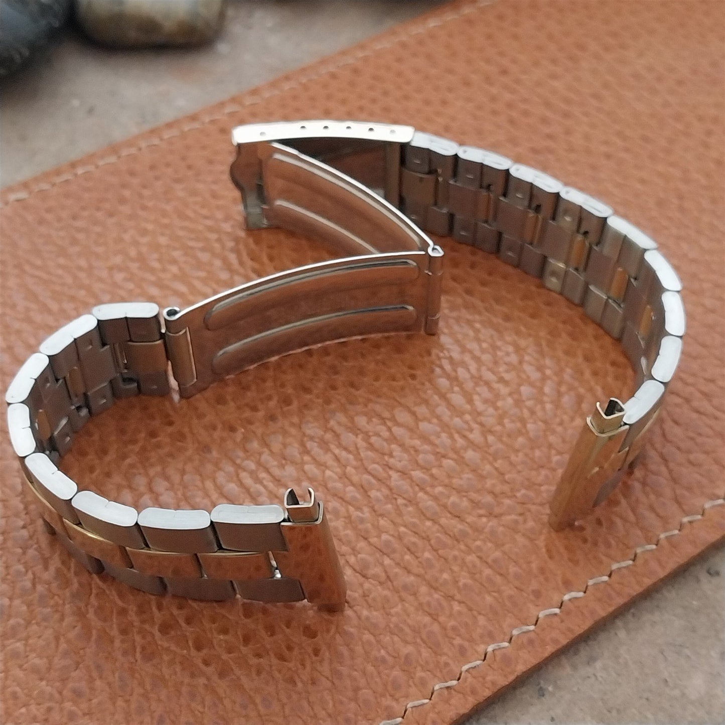 Gold RGP & Stainless Steel Speidel 1960s Vintage Watch Band 18mm 19mm 20mm