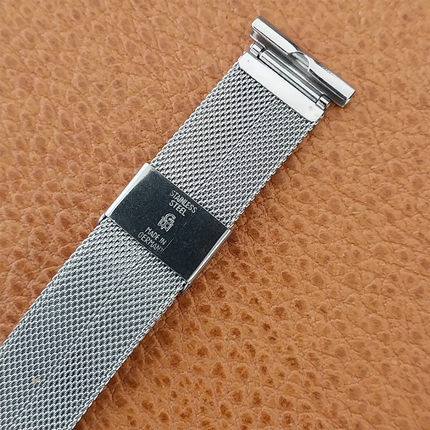 Vintage 18mm 17mm Stainless Steel Mesh Overlap Unused Glauner 1950s Watch Band