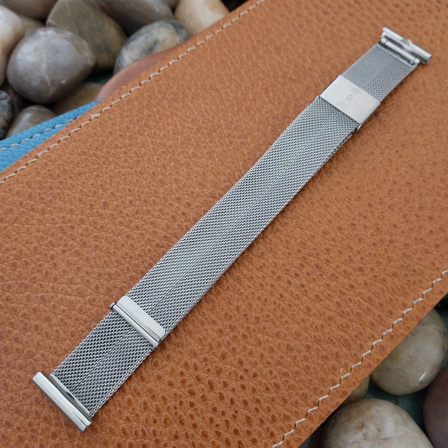 Vintage 18mm 17mm Stainless Steel Mesh Overlap Unused Glauner 1950s Watch Band