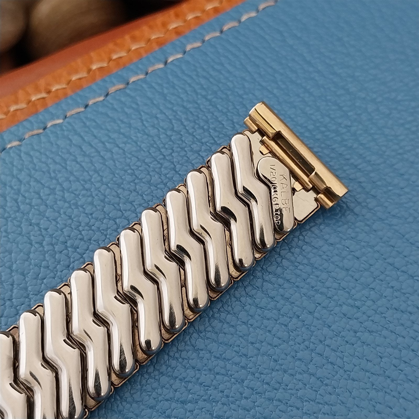 17.2mm 10k Gold-Filled Kalbe Scissor Expansion nos Vintage Watch Band