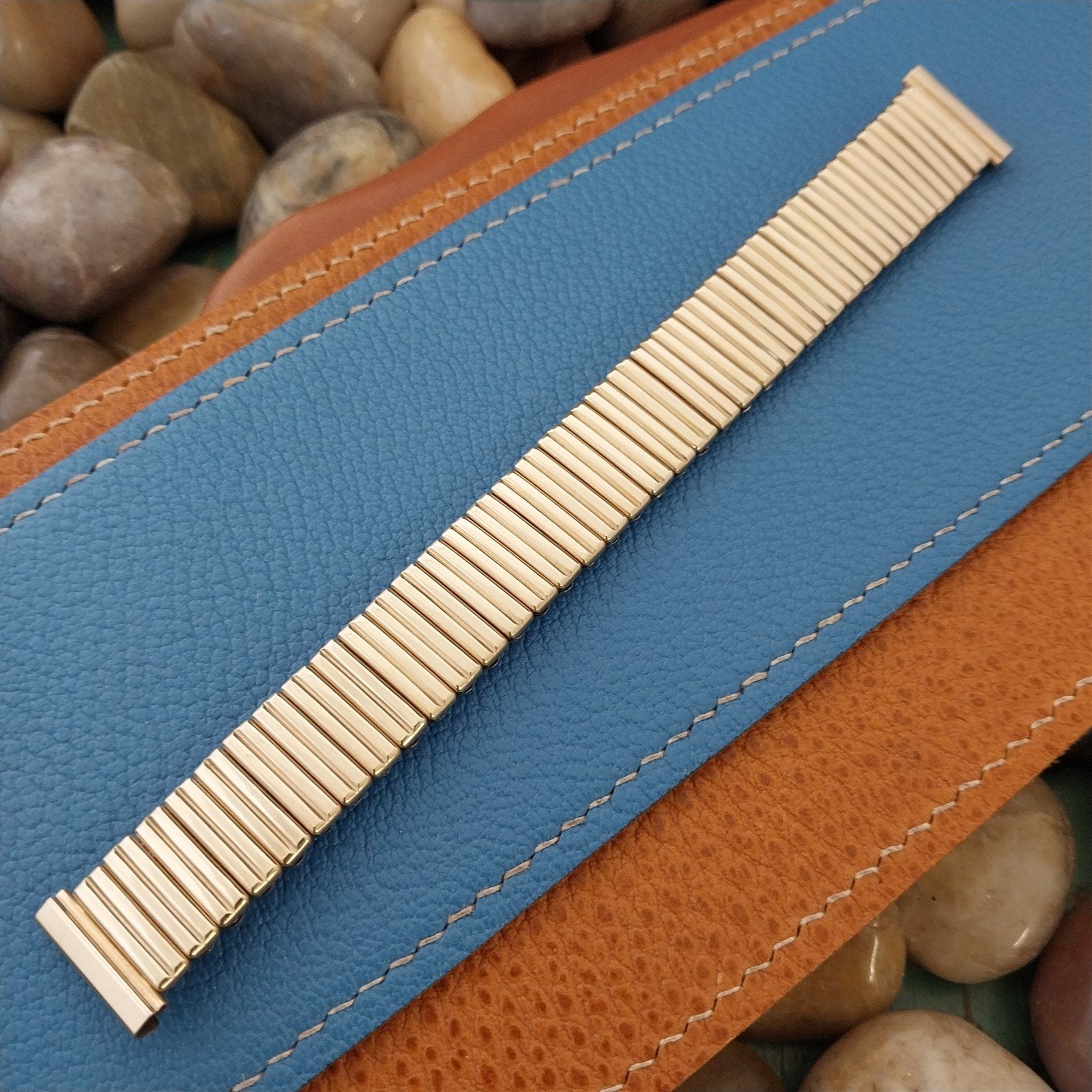 17.2mm 10k Gold-Filled Kalbe Scissor Expansion nos Vintage Watch Band