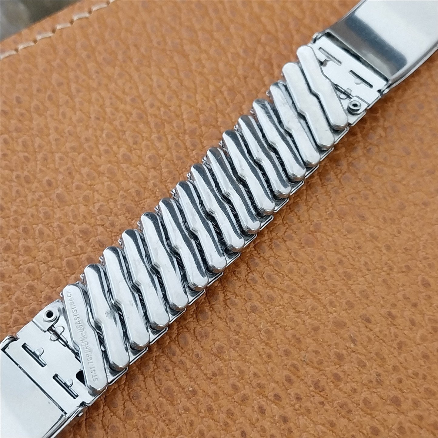 Vintage 5/8" Drema Stainless Steel & Ring Lizard Unused Classic 1950s Watch Band