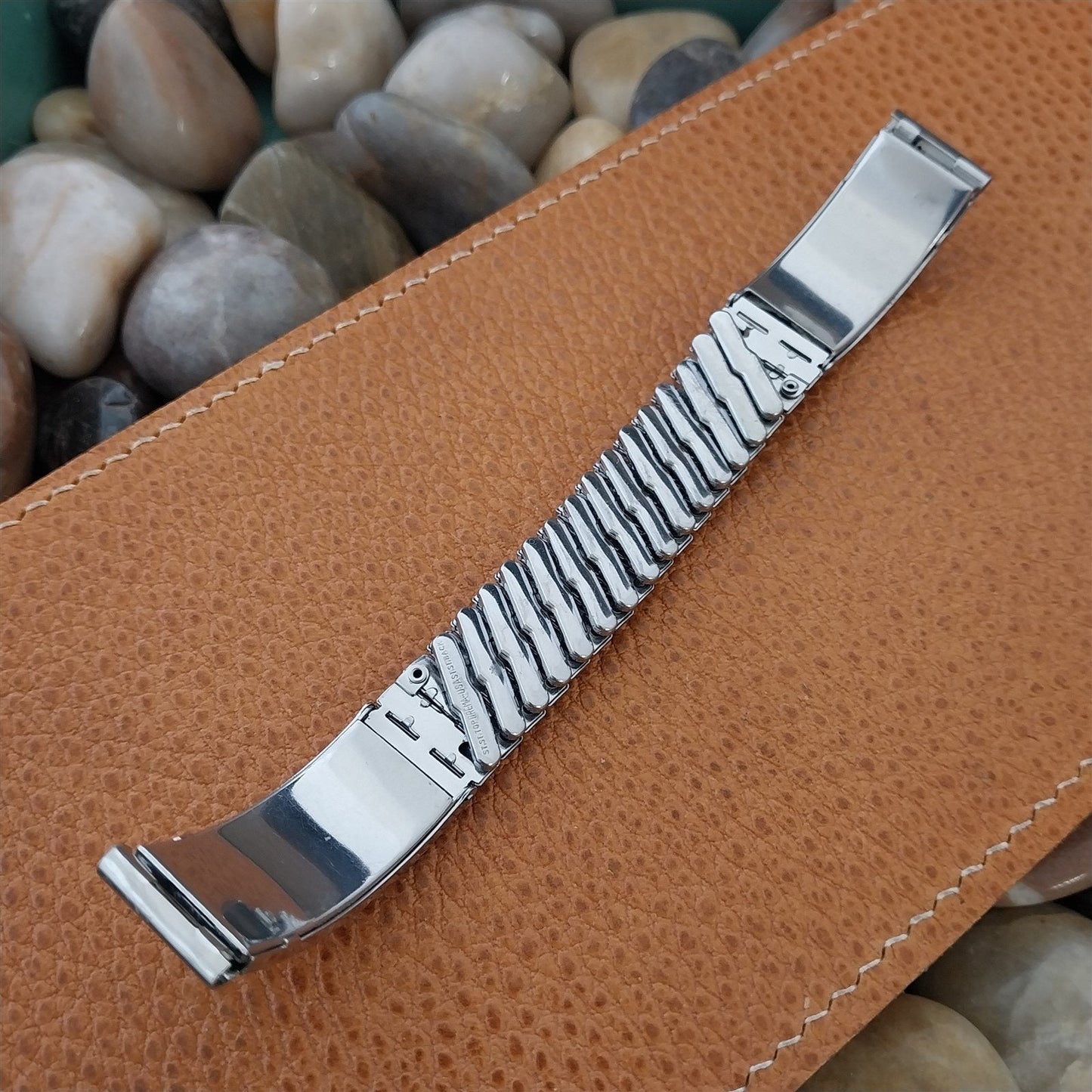 Vintage 5/8" Drema Stainless Steel & Ring Lizard Unused Classic 1950s Watch Band