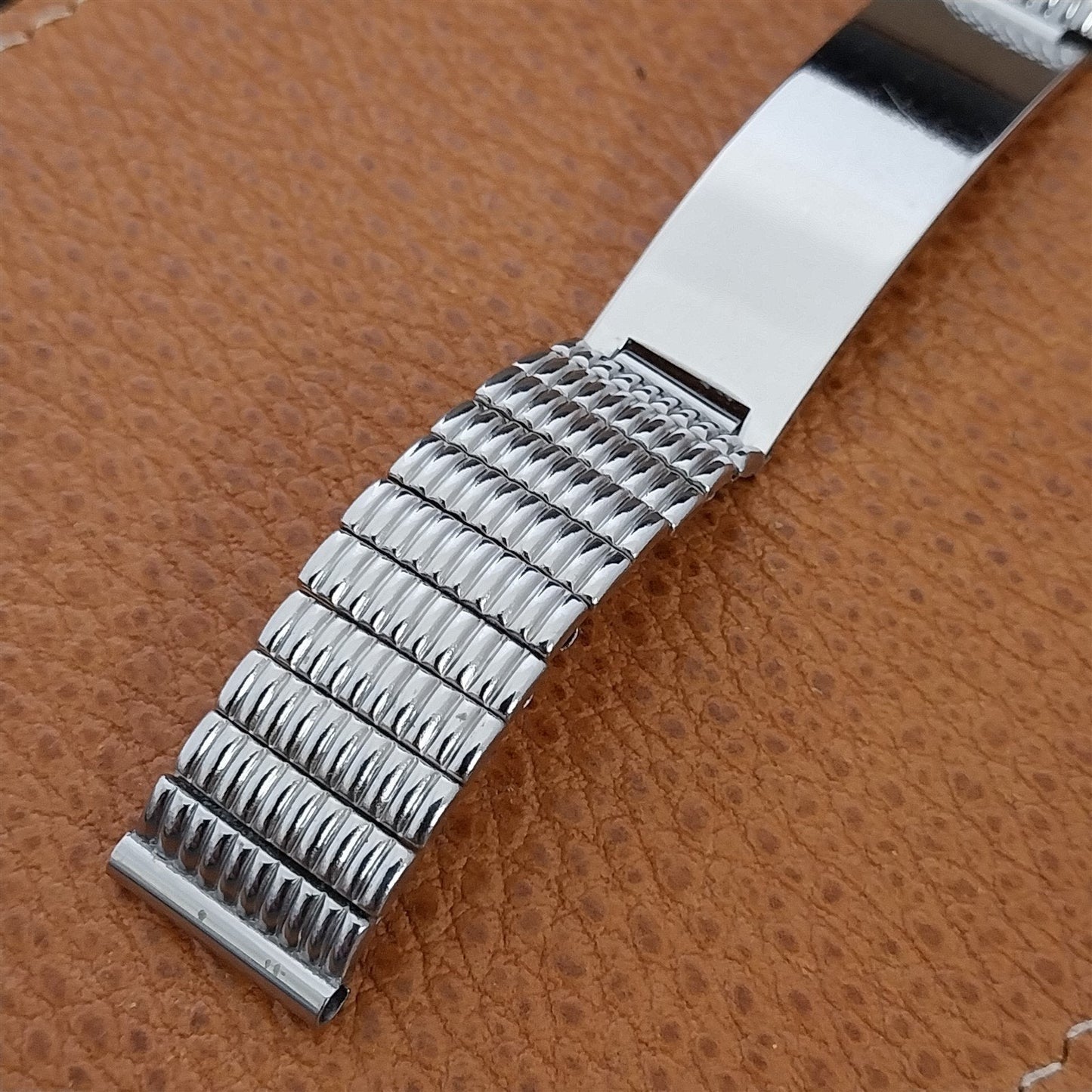 5/8" Sterling Silver & Stainless Steel ID Tag 1950s nos Vintage Watch Band