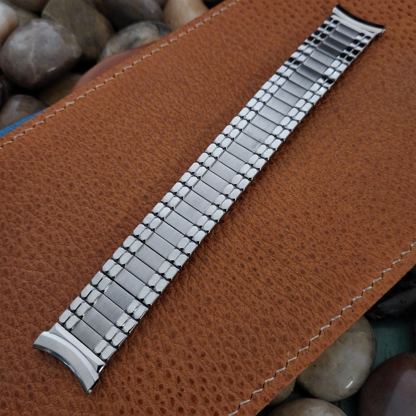 Gemex 1950s Vintage Wide Stainless Steel Stretch Unused nos Classic Watch Band