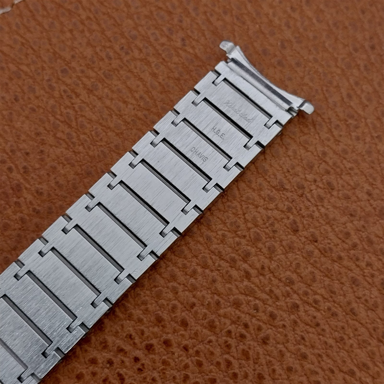 17.2mm 11/16" White Gold hge Chavis nos Unused 1970s Vintage Watch Band
