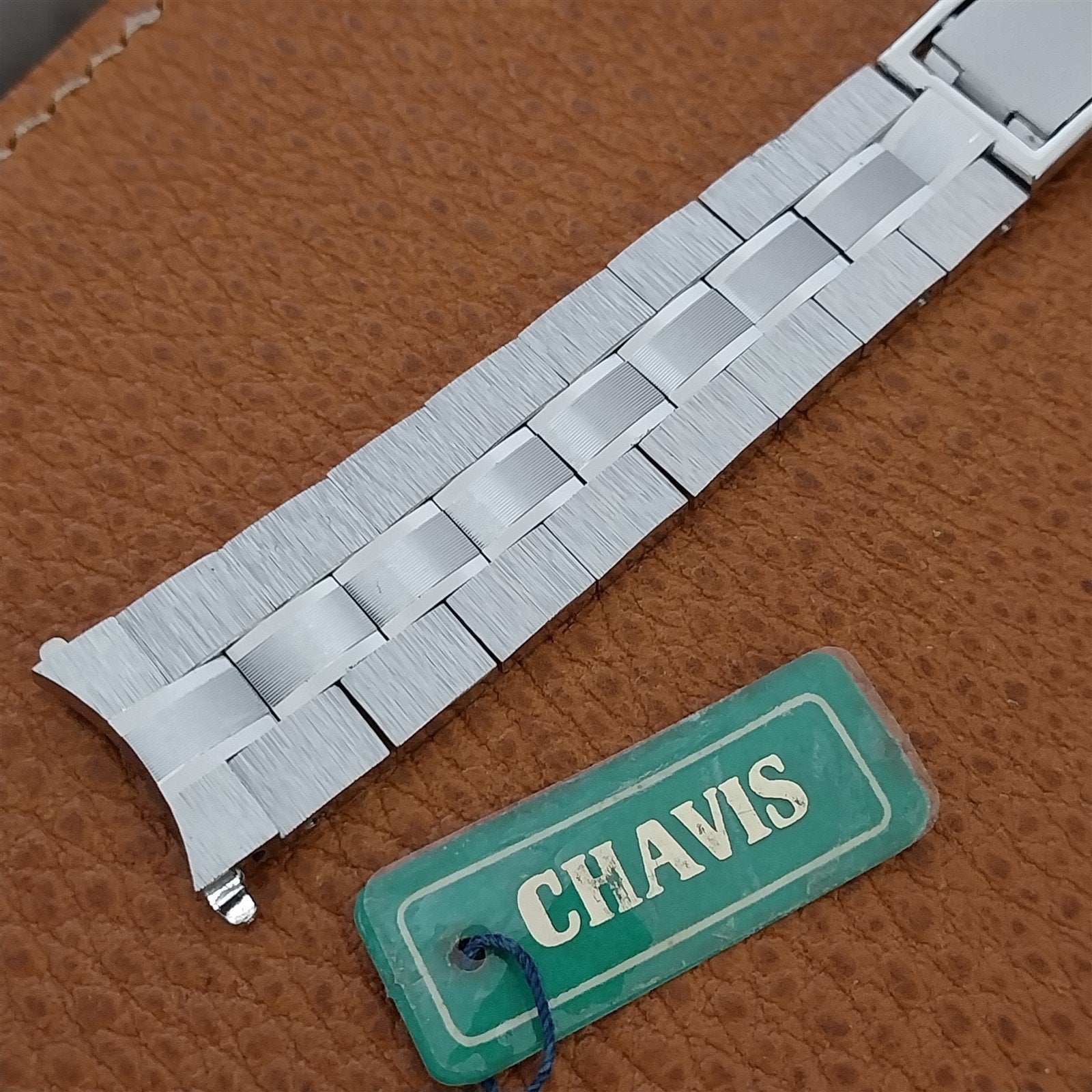 11/16" 17.2mm White Gold hge Chavis nos Unused 1970s Vintage Watch Band