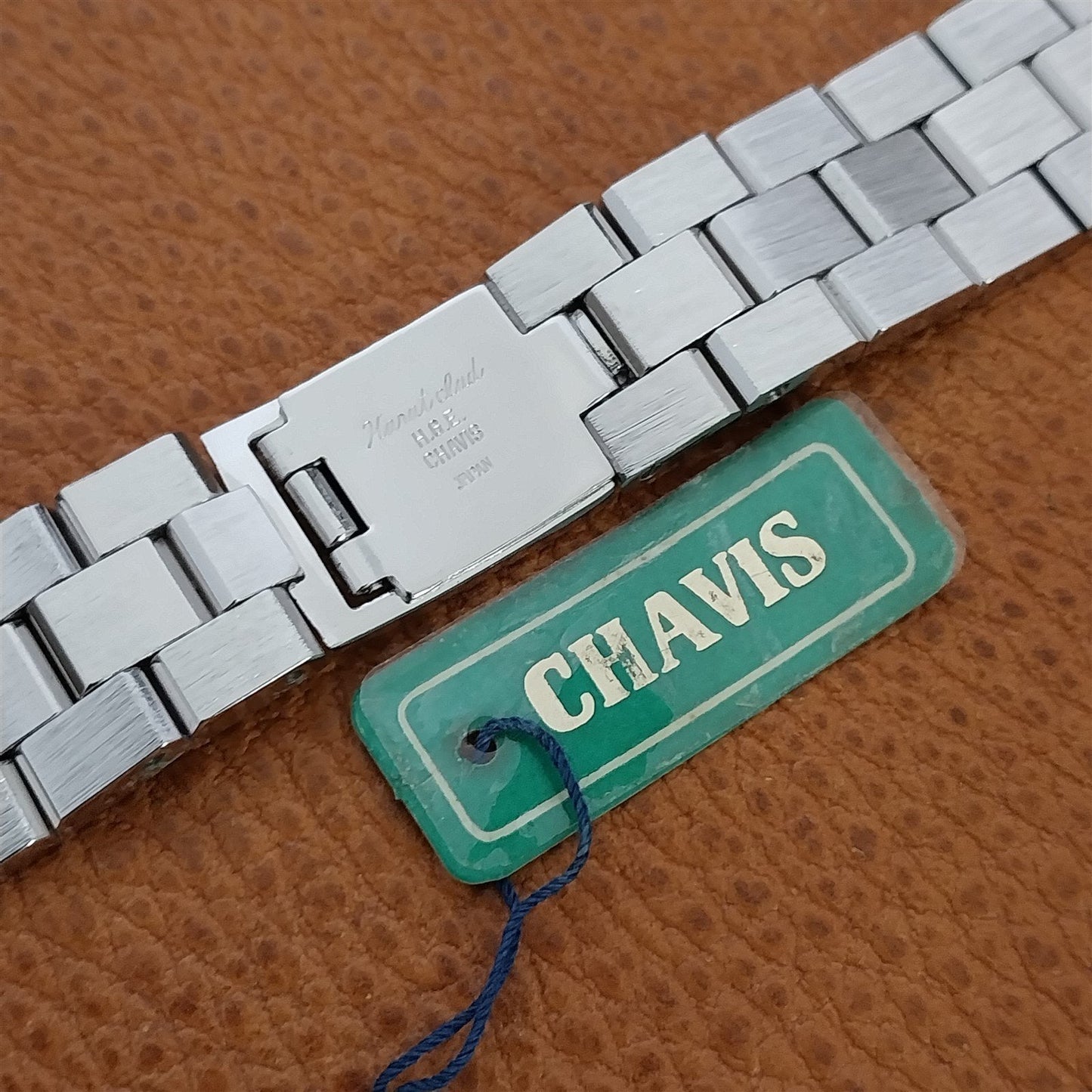 11/16" 17.2mm White Gold hge Chavis nos Unused 1970s Vintage Watch Band