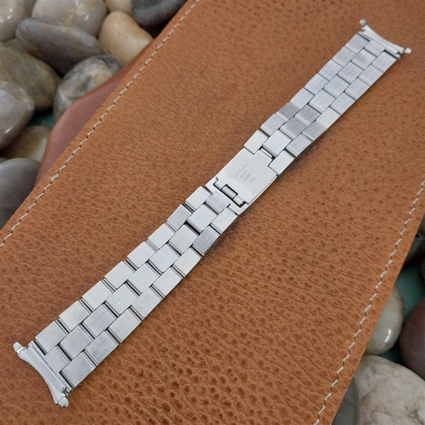 11/16" 17.2mm White Gold hge Chavis nos Unused 1970s Vintage Watch Band
