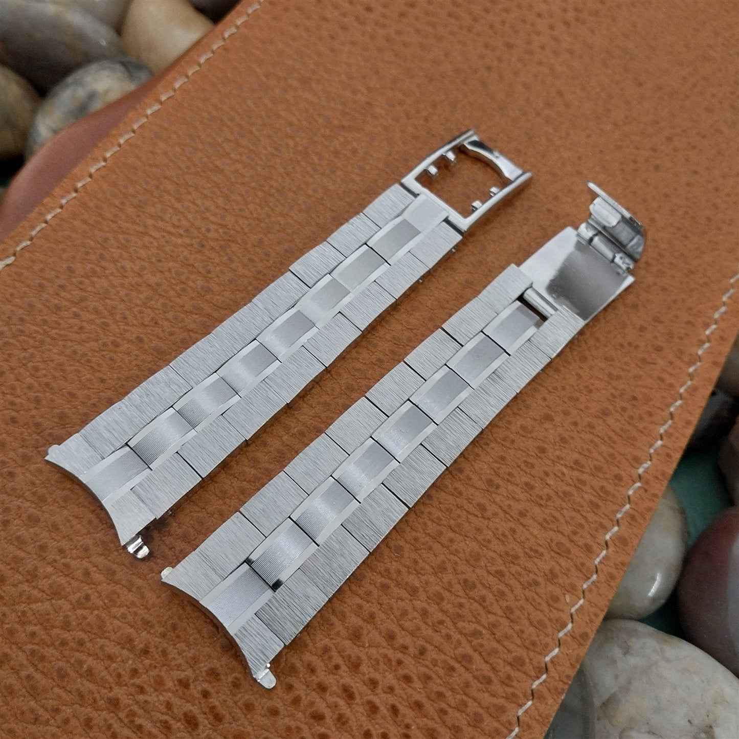 11/16" 17.2mm White Gold hge Chavis nos Unused 1970s Vintage Watch Band