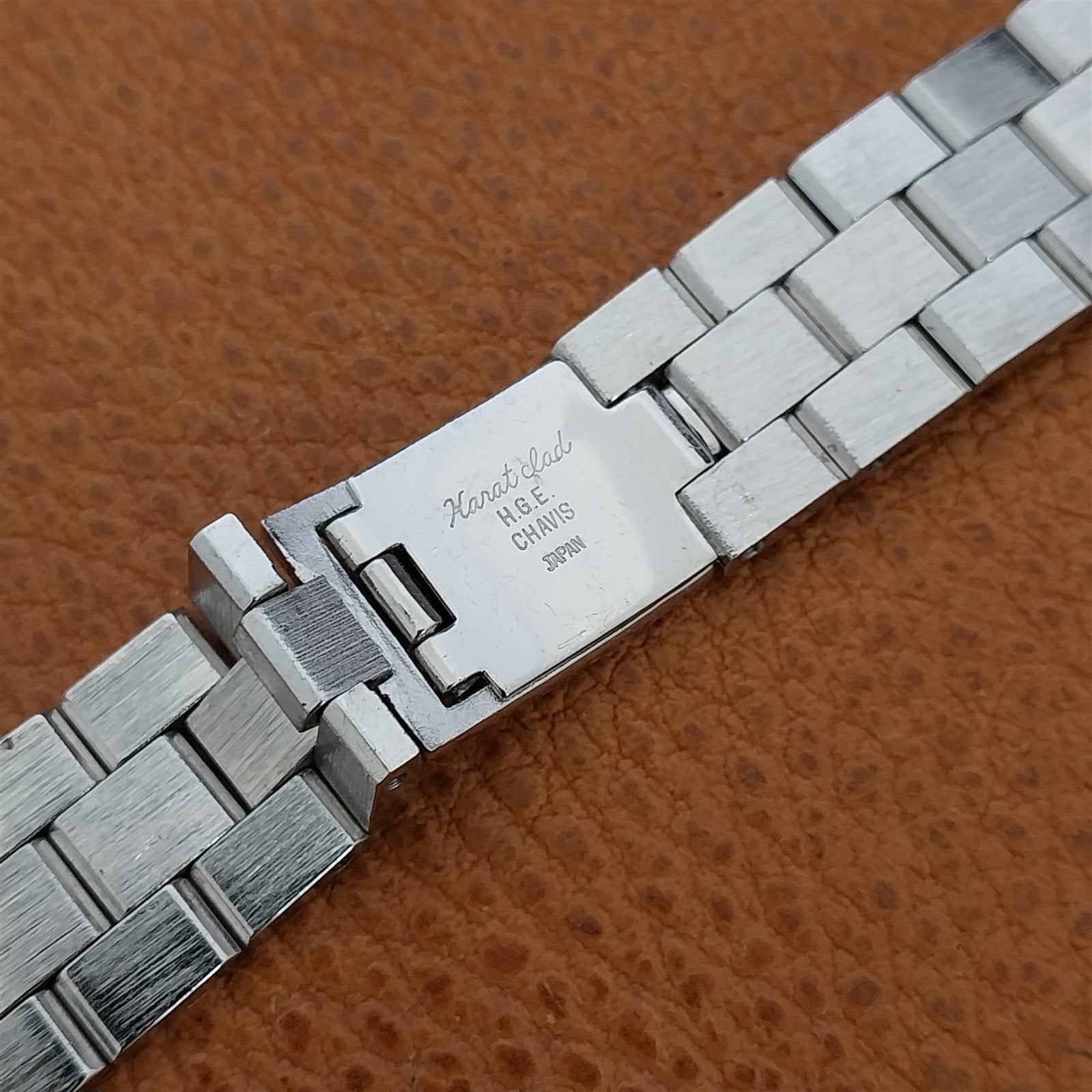 11/16" 17.2mm White Gold hge Chavis nos 1970s Vintage Watch Band