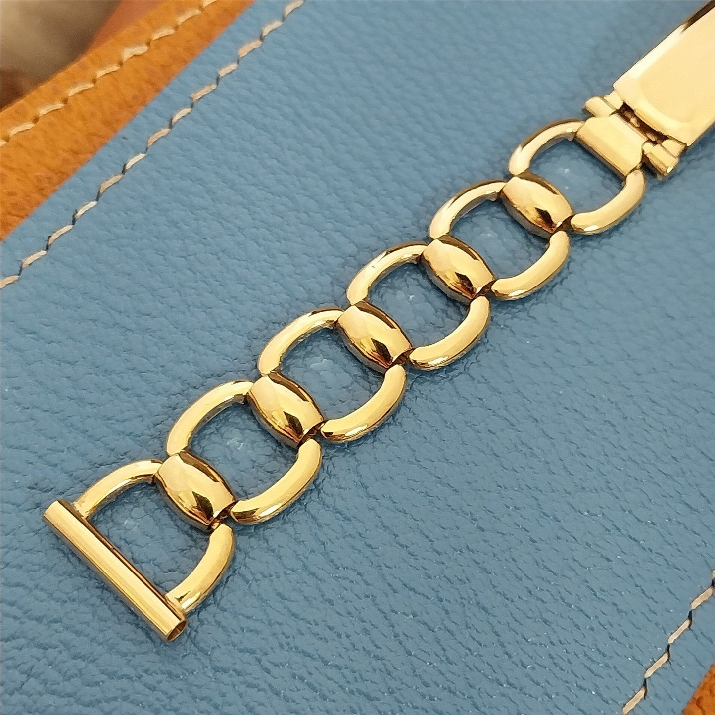 5/8" Deco 12k Yellow Gold-Filled Unused Gemex USA nos 1940s Vintage Watch Band