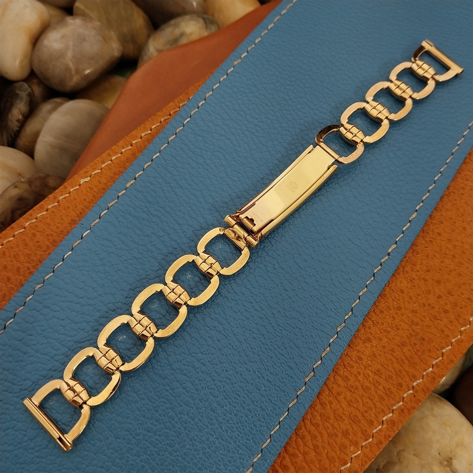 5/8" Deco 12k Yellow Gold-Filled Unused Gemex USA nos 1940s Vintage Watch Band