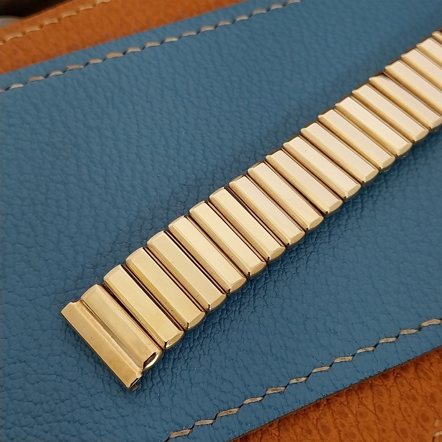 5/8" 10k Gold-Filled Pontiac Scissor Expansion 1950s Unused Vintage Watch Band