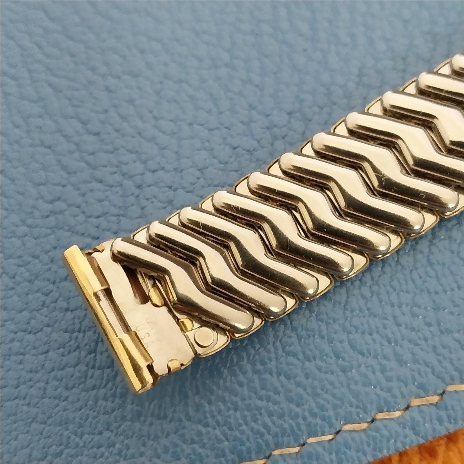5/8" 10k Gold-Filled Pontiac Scissor Expansion 1950s Unused Vintage Watch Band