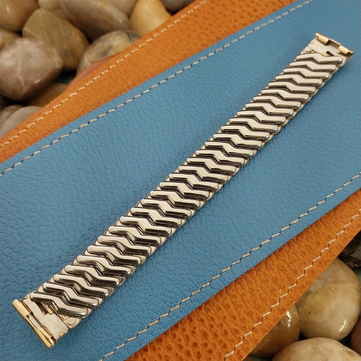 5/8" 10k Gold-Filled Pontiac Scissor Expansion 1950s Unused Vintage Watch Band