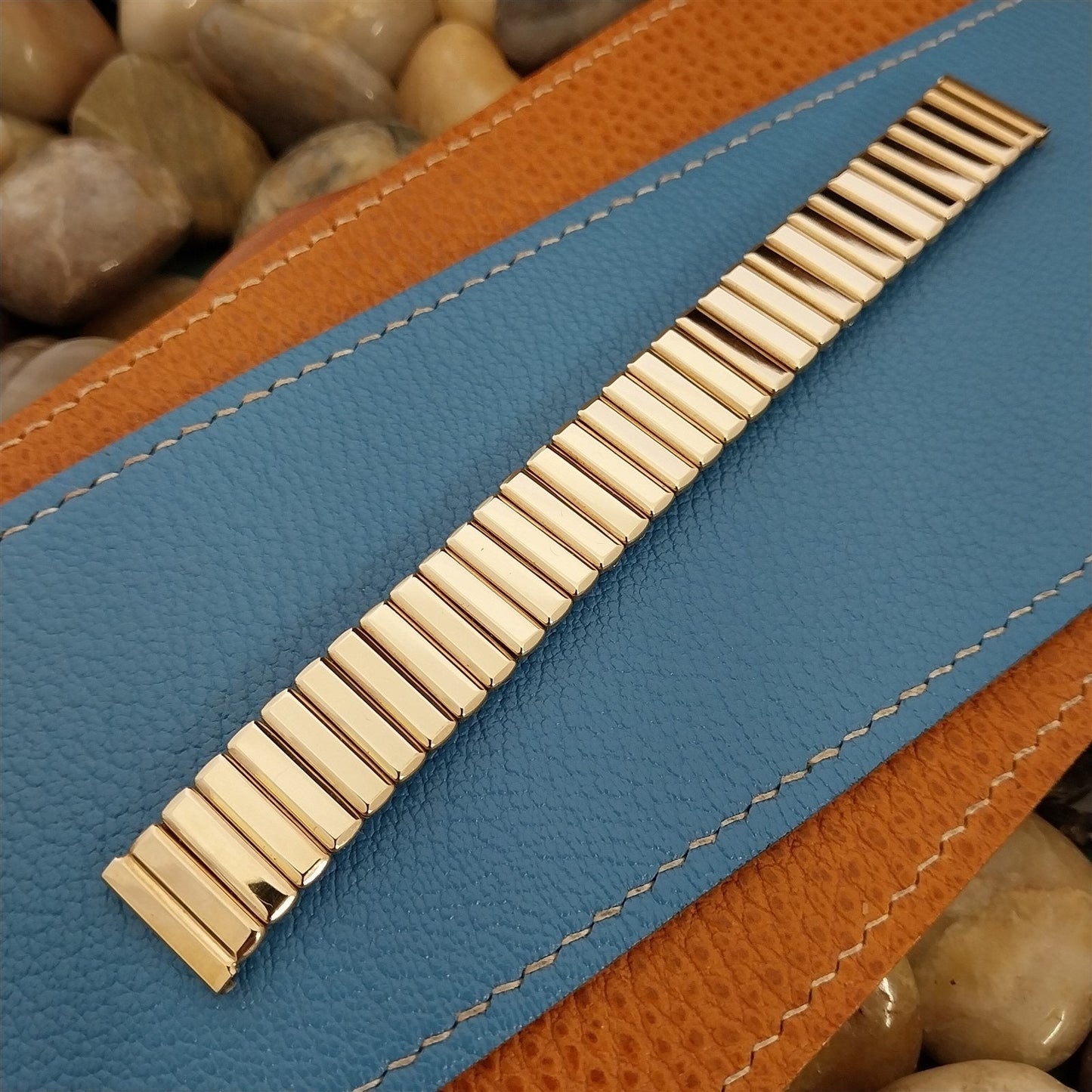 5/8" 10k Gold-Filled Pontiac Scissor Expansion 1950s Unused Vintage Watch Band