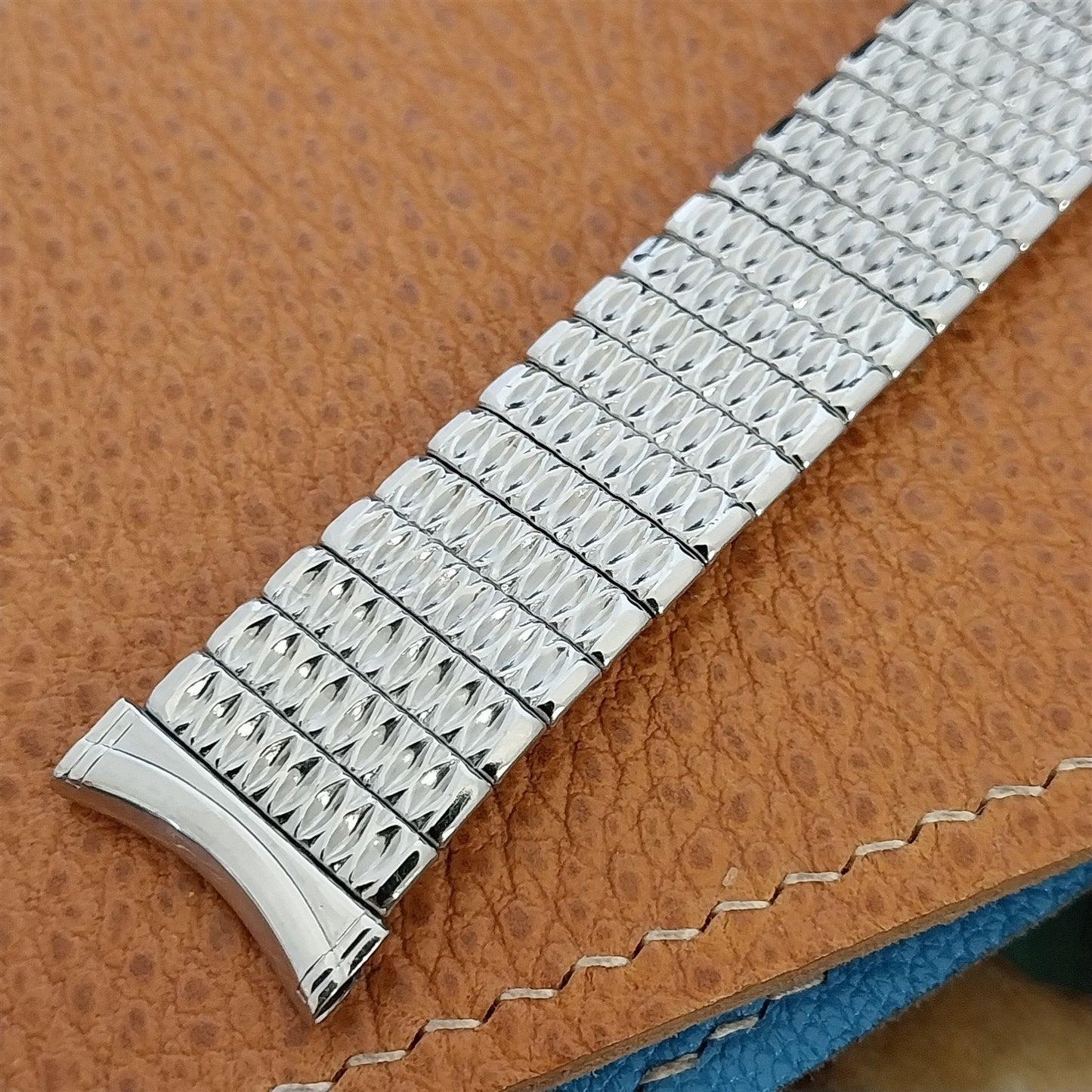 18mm 19mm Stainless Steel Hadley Elgin Expansion Unused 1960s Vintage Watch Band