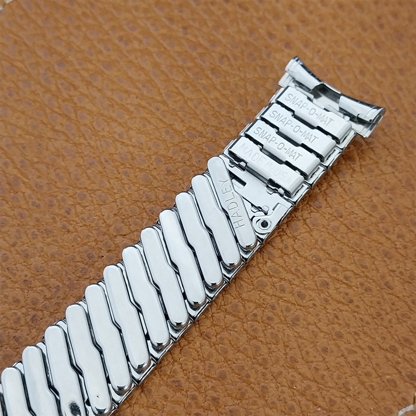 18mm 19mm Hadley Elgin Stainless Steel Expansion Unused 1960s Vintage Watch Band