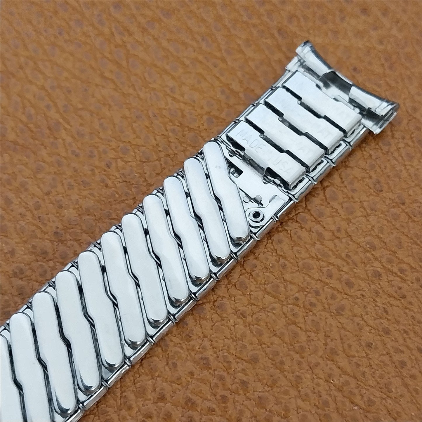 19mm 18mm Hadley Elgin Stainless Steel Expansion Unused 1960s Vintage Watch Band