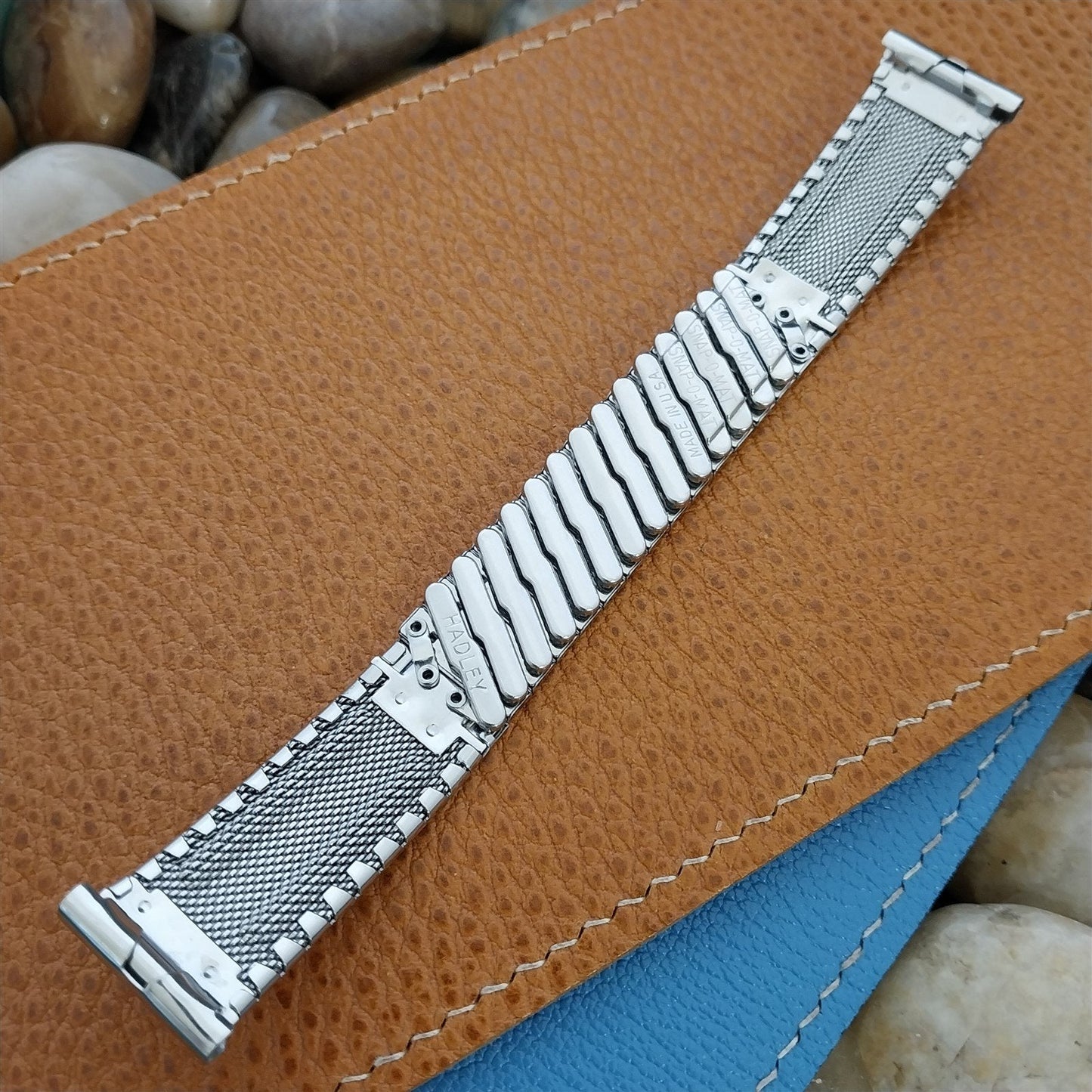 18mm 19mm 11/16" Hadley Elgin Stainless Steel Expansion nosVintage Watch Band