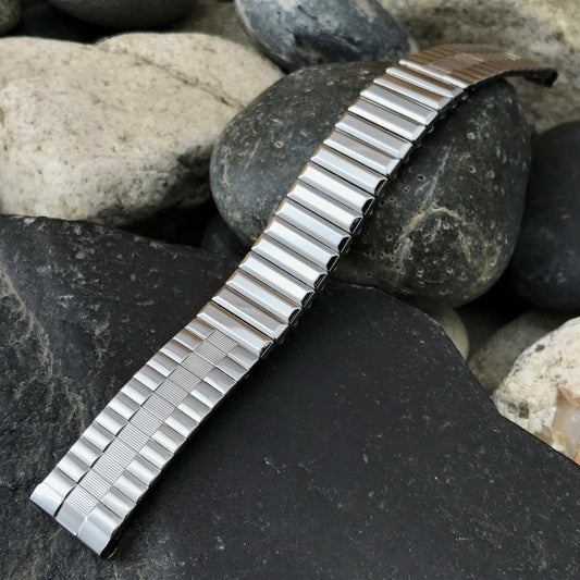 17.2mm Hadley Elgin Stainless Steel Expansion Unused 1960s Vintage Watch Band