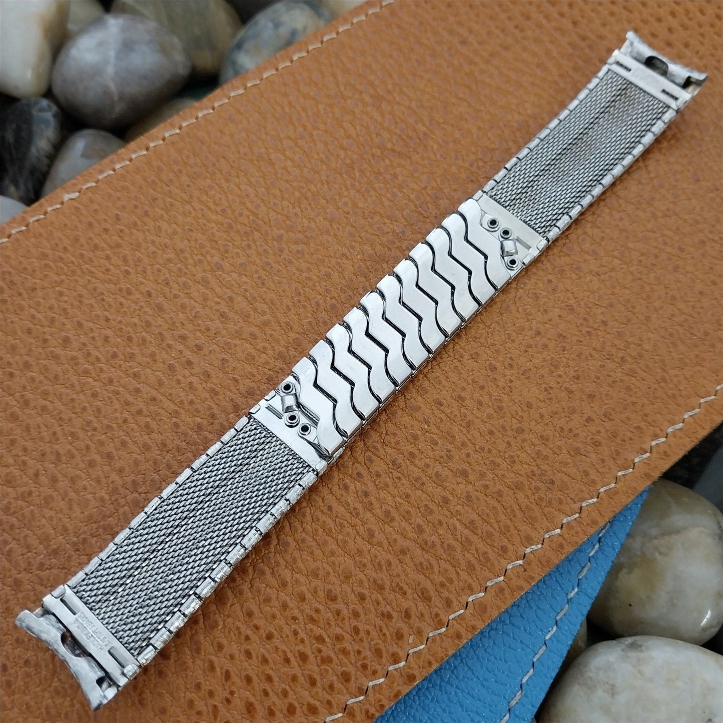 17.2mm Hadley Elgin Stainless Steel Expansion Unused 1960s Vintage Watch Band