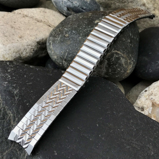 17.2mm Hadley Elgin Stainless Steel Expansion Unused 1960s Vintage Watch Band